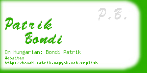 patrik bondi business card